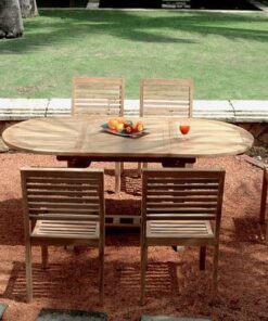 Cadiz Round Teak Wood Dining Set