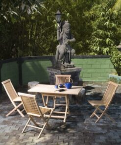 Classic Rectangular Teak Outdoor folding table set
