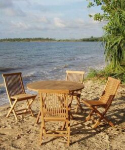 Classic Round Teak Outdoor Folding Set